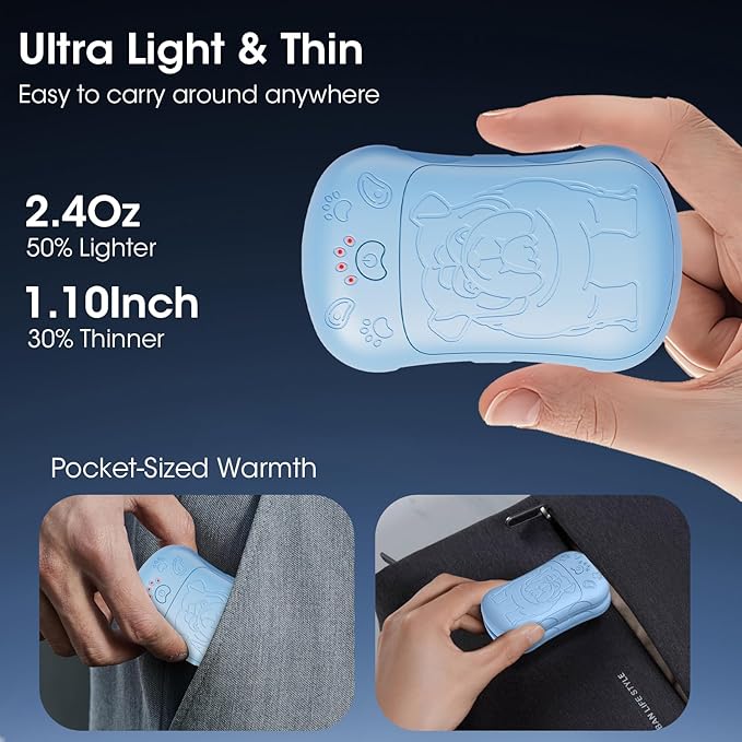 OLV Hand Warmers Rechargeable 2 Pack Strong Magnetic 18Hrs Longer Heating Portable Pocket-Sized Hand Warmer 6000mAh USB Hot Heater Birthday Gifts for Men Women Camping,Golf,Hunting,Travel Essentials