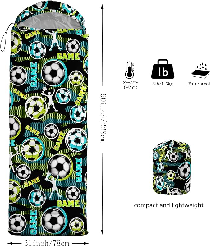 QOOMO Animals Camping Sleeping Bags,3 Season Warm & Cool Weather,Lightweight,Waterproof Sleeping Bags for Adults & Kids,Traveling,and Outdoors,Camping Gear Equipment