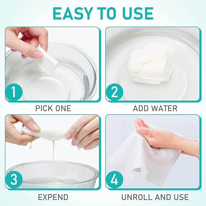 10PCS Compressed Towels, Reusable Toilet Paper Tablets Coin Tissues Camping Wipes, Portable Towels for Home Beauty and Outdoors Hiking
