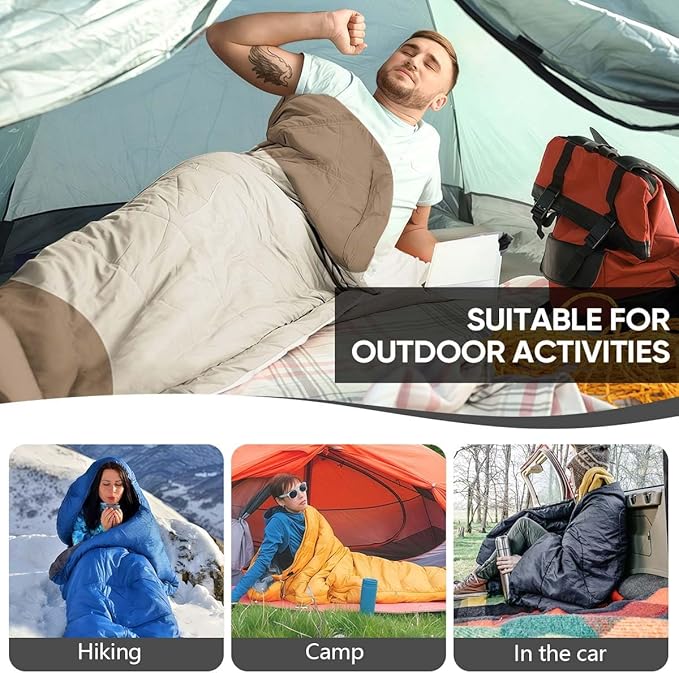 OBTANIM Sleeping Bags Portable Waterproof Camping Sleeping Bag for Adults Kids 4 Seasons Cold Weather or Warm Backpacking Hiking Mountaineering Indoor Outdoor Use