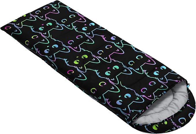 QOOMO Animals Camping Sleeping Bags,3 Season Warm & Cool Weather,Lightweight,Waterproof Sleeping Bags for Adults & Kids,Traveling,and Outdoors,Camping Gear Equipment