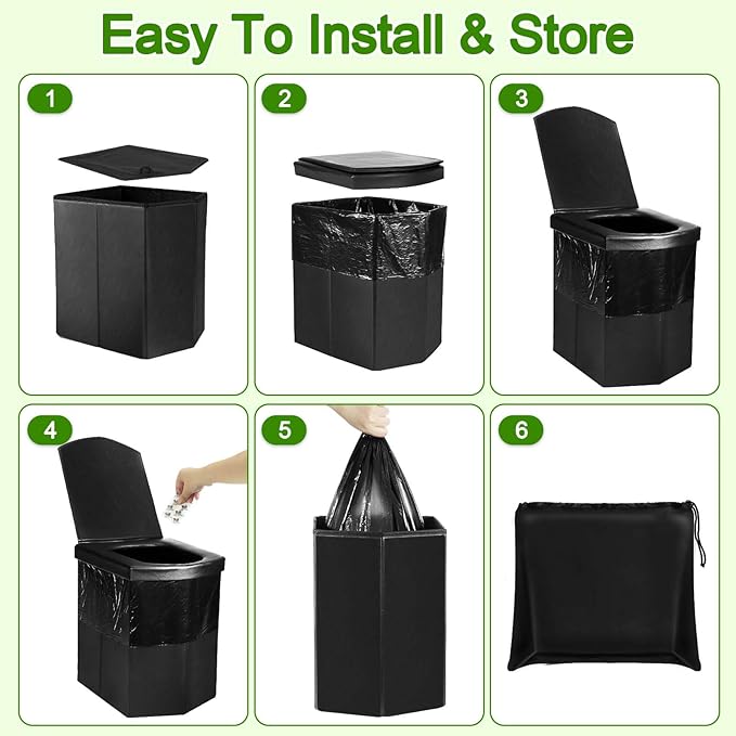 Portable Toilet for Adults, 16.5" XL Portable Toilet for Camping, Camping Toilet with Lid,Camp Toilet with Handbag,Portable Potty For Indoor, Outdoor, And Emergency Use