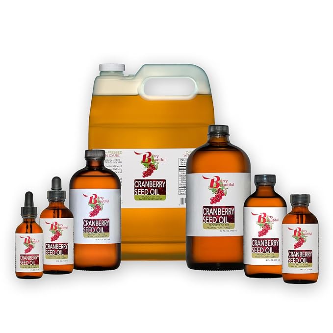 Cranberry Seed Oil - 16 fl oz - Cold-pressed from US grown Cranberries - Moisturizing for Face, Body & Hair