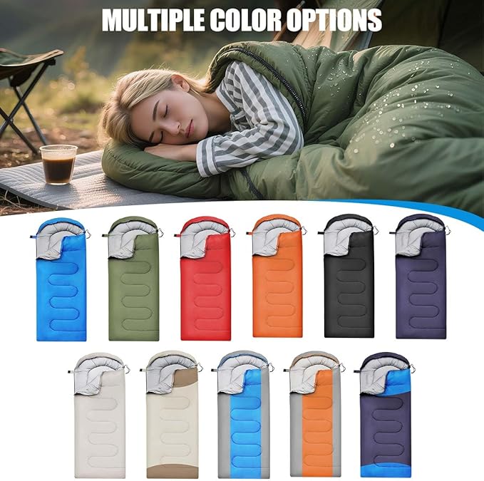 OBTANIM Sleeping Bags Portable Waterproof Camping Sleeping Bag for Adults Kids 4 Seasons Cold Weather or Warm Backpacking Hiking Mountaineering Indoor Outdoor Use