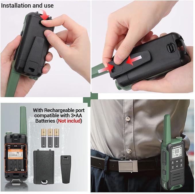 Baofeng Walkie Talkies Long Range Walkie Talkie for Adults FRS walkie-Talkie Hiking Accessories Camping Gear Toys 2 Way Radio for Kids with Flashlight,NOAA Weather Scan,VOX,22 Channel(No Battery)