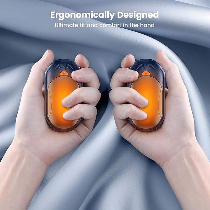 AI Hand Warmers Rechargeable 2 Pack,6000mAh Rechargeable Hand Warmer,20Hrs Long Heating Electric Hand Warmer,Portable Pocket Heater,Pocket Size Hand Warmer, Gifts for Christmas,Camping,Hunting