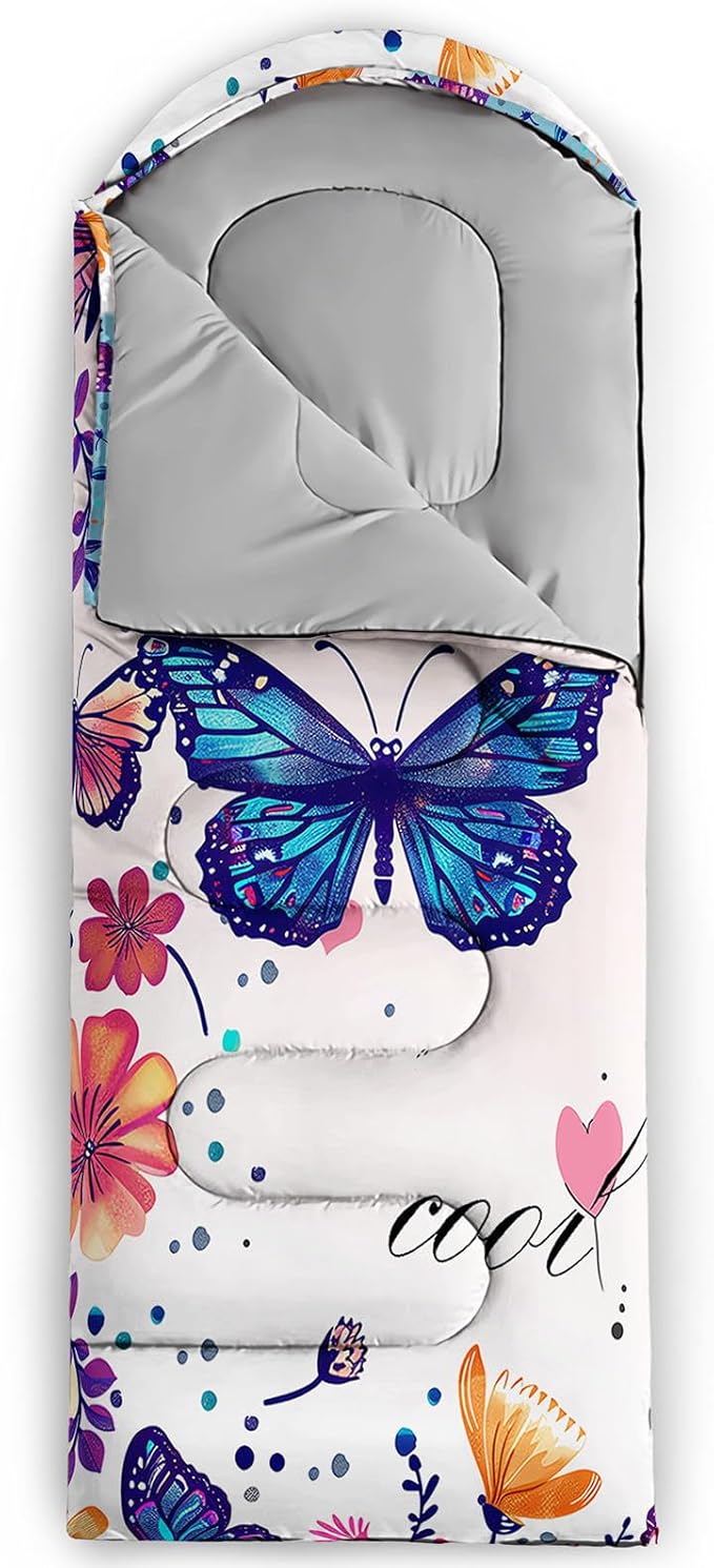 Kids Sleeping Bag for Boys Girls,Western Cowboy Print-Lightweight Warm Portable Outdoor Indoor-Waterproof Cold Weather Resistant Sleeping Bag for Camping Hiking