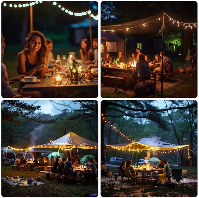 Camping Lights String,Tape Tent Lights RGB with 100 Modes Music Sync Color Changing APP Control Waterproof 13/26 FT ,Led Camping Lantern Retractable for Emergency Yard Camping Decoration (26 Ft)