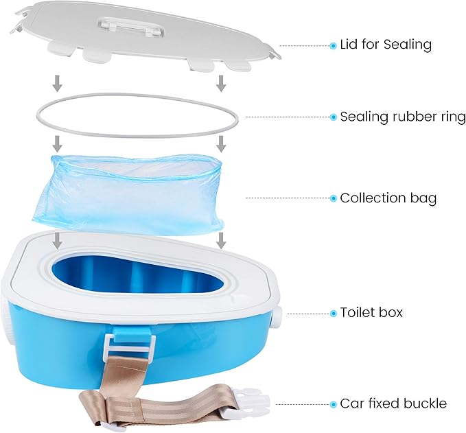 A ARCIYON Portable Toilet Car Camping Toilet Indoor & Outdoor Commode,Travel Potty,Portable Toilet for Car,Camping,Hiking,Long Road Trips,Traffic jam