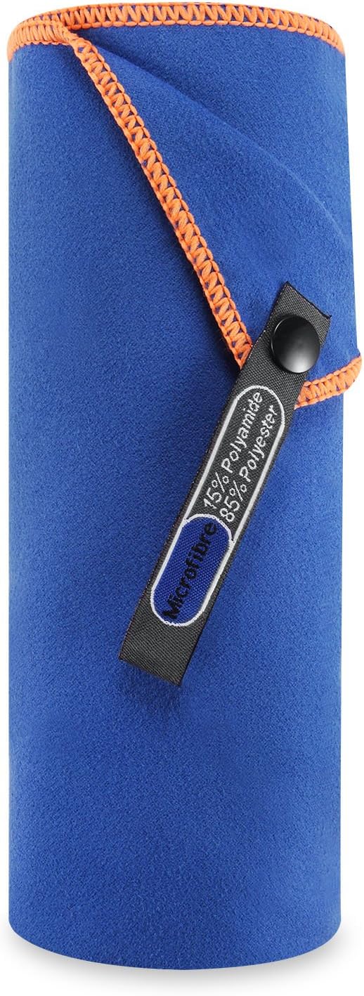 Microfiber Camping Towel - Ultra Soft Compact Fast Drying for Fitness,Hiking,Yoga, Travel,Sports,Camping,Gym,Beach, Swimming, Backpacking (Blue, Large)