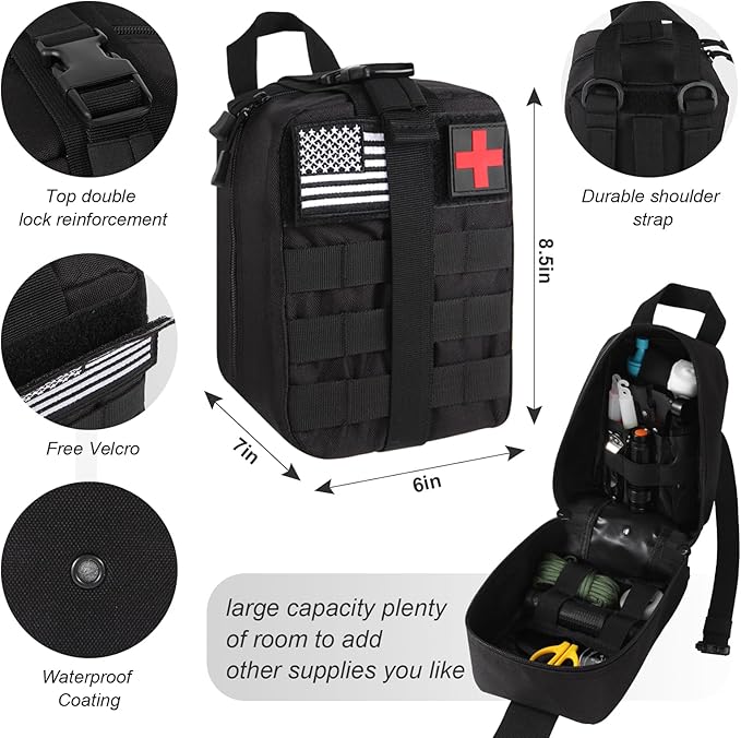 Survival Kit, 290Pcs Survival Gear First Aid Kit Emergency Tent, Camping Essentials Emergency Kit Accessories for Earthquake, Outdoor Adventure, Hiking, Hunting, Gifts for Men Women