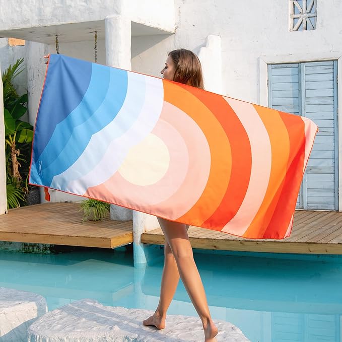 CHARS Microfiber Quick Drying Beach Towel Super Absorbent & Sand Free Towel for Kids Teens Adults Travel Gym Camping Pool Yoga Outdoor and Picnic(63"×31"/63"×39")