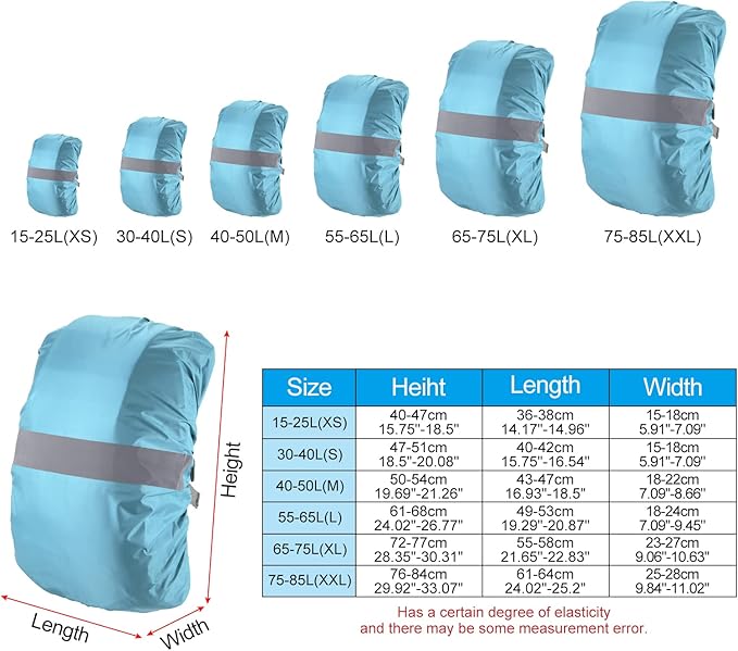 PATIKIL Waterproof Backpack Rain Cover, Non-Slip Backpack Cover with Reflective Strap Stay Dry for Hiking, Camping, Hunting