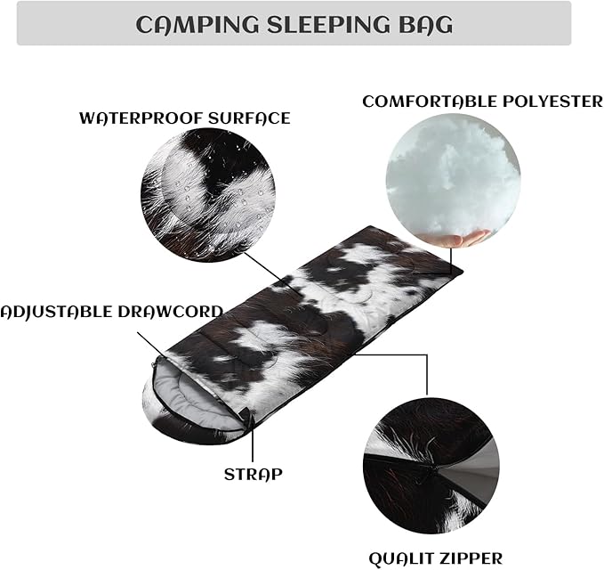 Sleeping Bags for Adults and Kids,3D Printing Camping Sleeping Bag for Girls Boys Lightweight Waterproof Cold/Warm 3-Season,Outdoor Travel with Compression Bags
