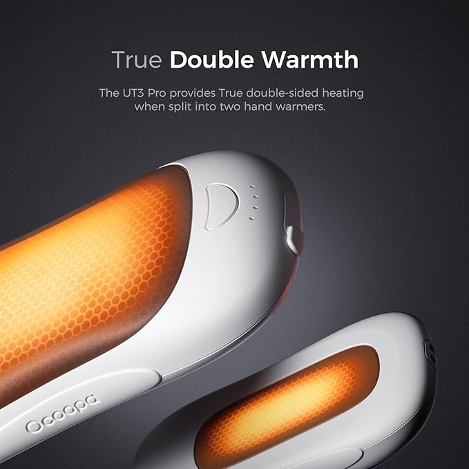 OCOOPA Magnetic Rechargeable Hand Warmers, True Double Warmth Handwarmers 10000mAh, Up to 15 Hours, Max 136℉, Electric Heater, for Men, Women, Golf/Hunting/Camping/Cold Weather, UT3 PRO