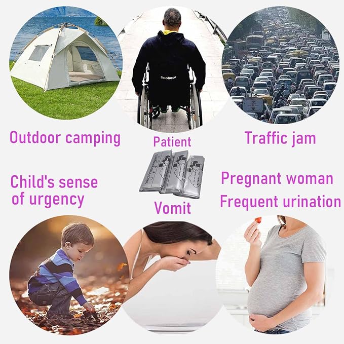 Portable Mobile Toilet 20 Packs of 700 ml Disposable Urine Bags, Home Travel, Outdoor Camping Traffic jam Portable Urine Bag Motion Sickness Vomit Storage Bag Men and Women Universal Pee Bag