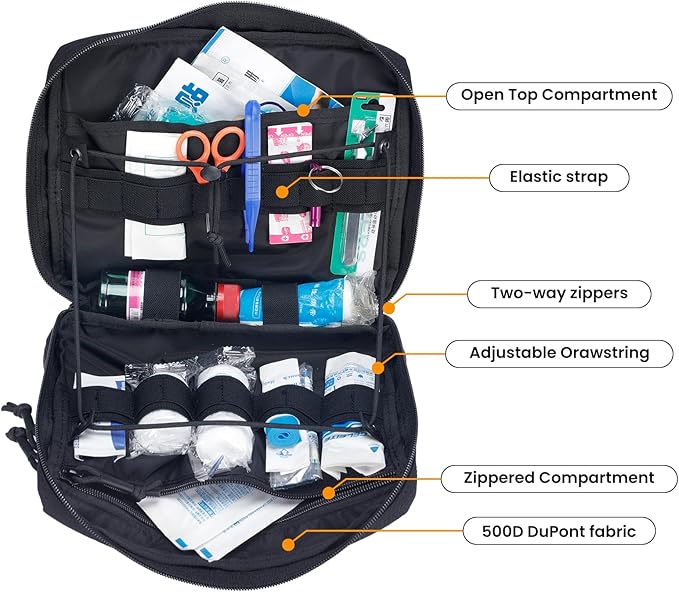 EXCELLENT ELITE SPANKER Tactical Molle Admin Pouch Utility Organizer EDC Medical Bag Utility EDC Tool Pouch with Shoulder Strap Attachment Pouches Waist Bag