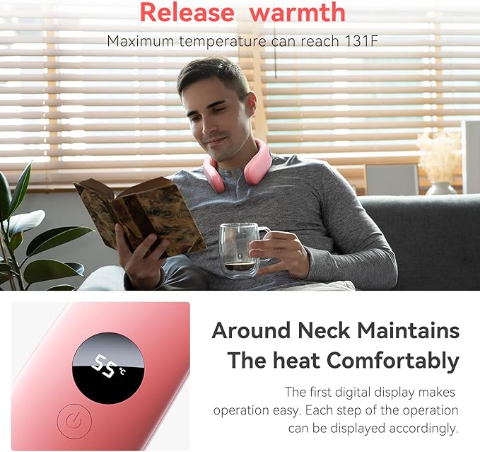 10000mah Rechargeable Neck Warmer,for Necks Up to 8 inches Wide,15 Hours Portable Neck Heater for Men and Women