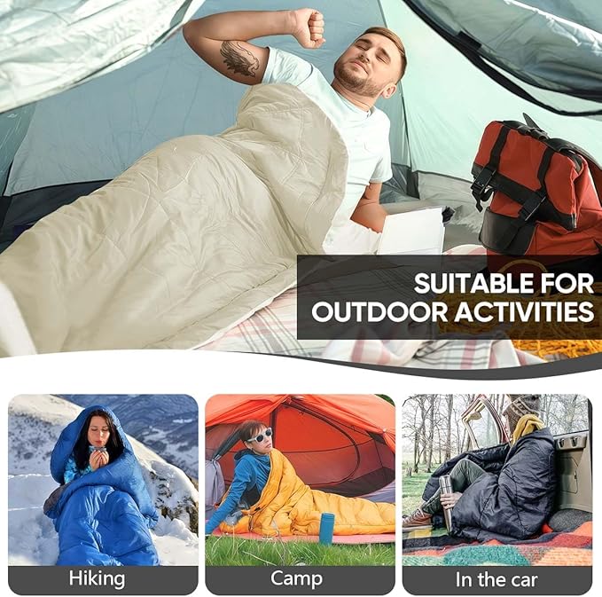 OBTANIM Sleeping Bags Portable Waterproof Camping Sleeping Bag for Adults Kids 4 Seasons Cold Weather or Warm Backpacking Hiking Mountaineering Indoor Outdoor Use