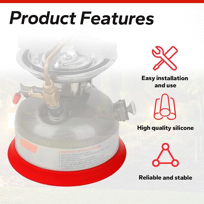 Camping Dual Fuel Stove Silicone Base Protector Suitable for Coleman Models 533, Protects Against Scratches and Enhances Stability(red)