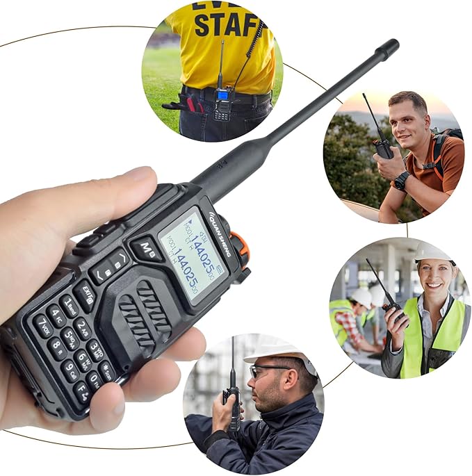 TWAYRDIO Quansheng UV-K5 NOAA Emergency Weather Receiver with Programming Cable and Radio Holder, 5W VHF UHF Dual Band Two Way Radio, AM/FM Airband Receiving Walkie Talkie