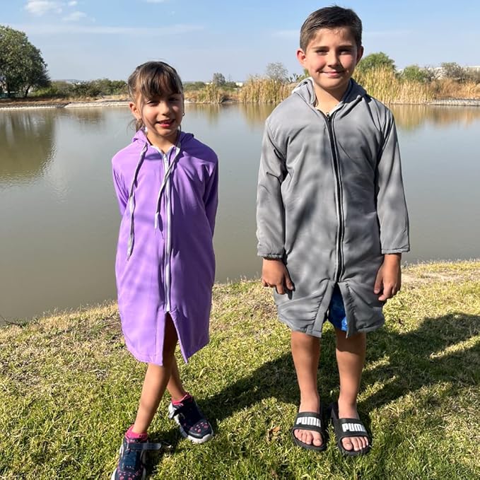 MACAR sport TOWEL swimming parka, waterproof fabric on the outside, dry jacket for kids and adults