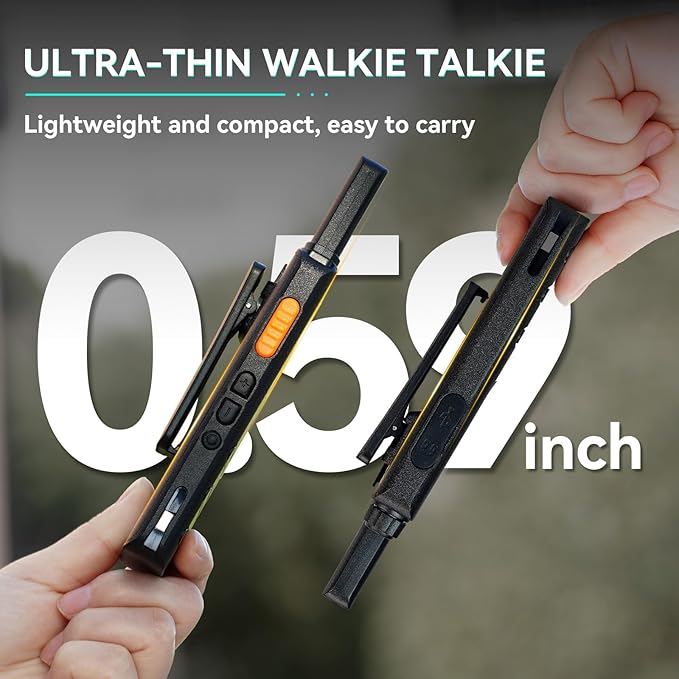 Retevis B3S Walkie Talkies,Portable Two-Way Radios with LCD Screen,Emergency Alarm,1620mAh Battery, Handsfree Walkie Talkie for Family Outdoor Trip (2 Pack)