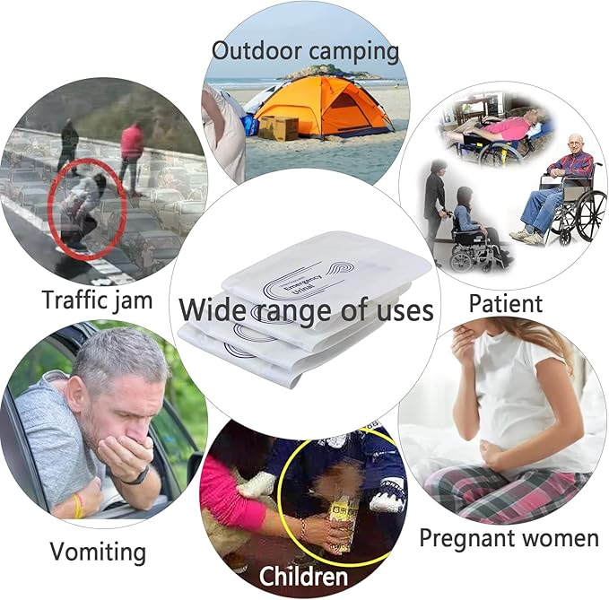 Portable Urinal Bags, 8 Pack Pee Bags, Disposable Urine Bags for Travel, Disposable Urinal for Women, Men, Kids, Patient, Traffic Jam