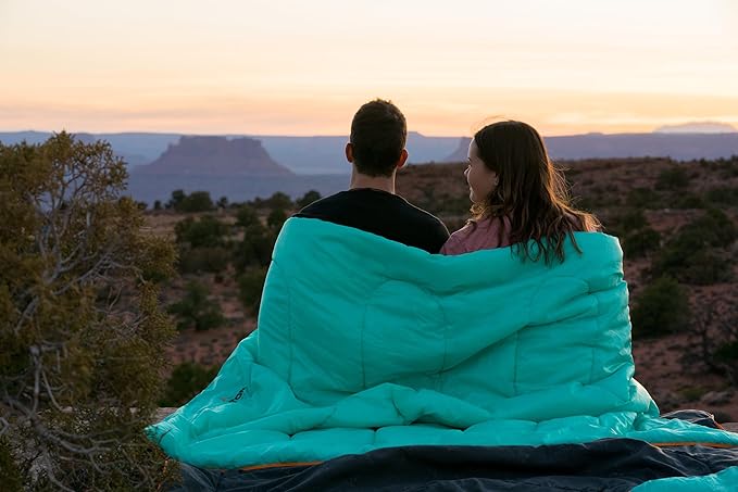 Teton Mammoth Queen Size Double Sleeping Bag- A Warm Bag The Whole Family can Enjoy – Great for Camping, Hunting and Base Camp. Compression Sack Included