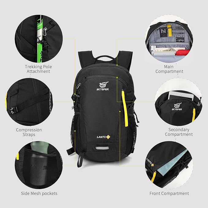 SKYSPER Small Hiking Backpack, 20L Lightweight Travel Backpacks Hiking Daypack for Women Men