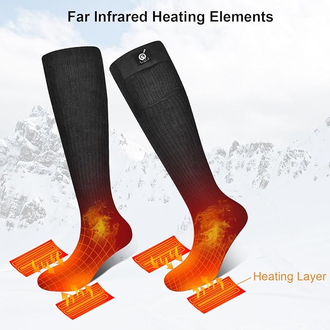 Heated Socks for Women Men,Foot Warmers Electric Rechargable Battery Heating Socks,Winter Cold Feet Hunting Ski Camping Hiking Riding Motorcycle Snowboating Thermal Warm Socks