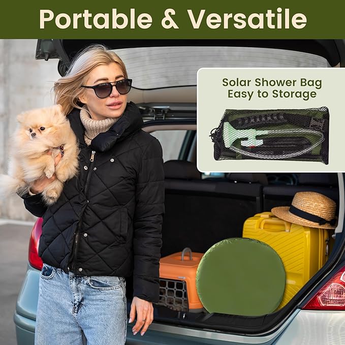 Solar Shower Tent Kit, Pop Up Privacy Tent Camping Shower Tent Kit Instant Pop Up Privacy, 5 Gallon Solar Shower Bag, Sun Canopy Beach Outdoor Camp Privacy Tent