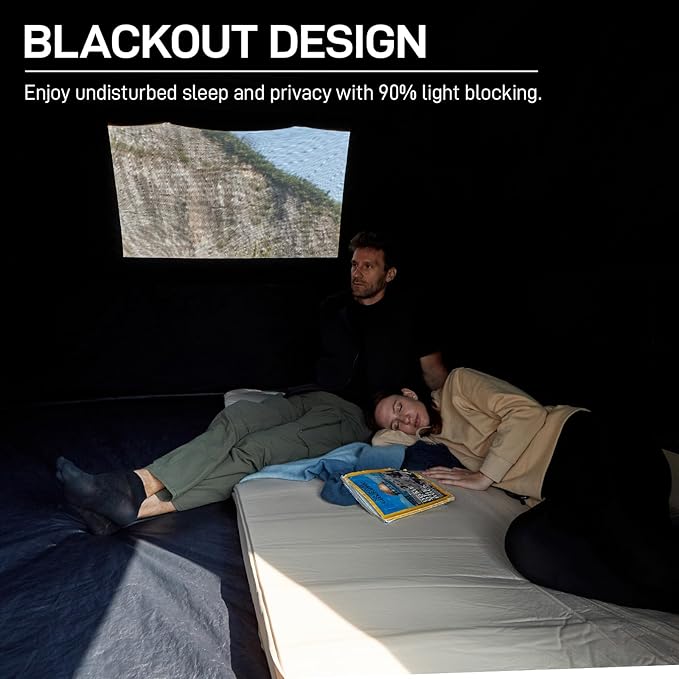 EVER ADVANCED Blackout Design 6 Person Camping Tent, Instant Cabin Tent for Family with Vestibule and Large Mesh Windows, 60s Easy Setup, Double Layer, Water-Resistant