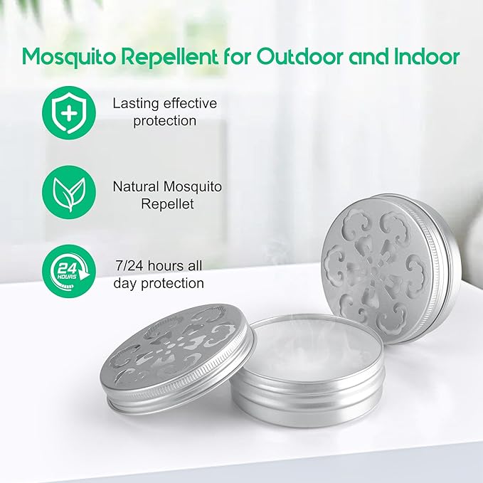 Mosquito Repellent Outdoor Patio, Insect & Pest Repellent for Kids & Adults, Mosquito Repellents for Yard, Indoor Outdoor Mosquito Control for Room, Backyard, Camping, Travel (2 Pack)