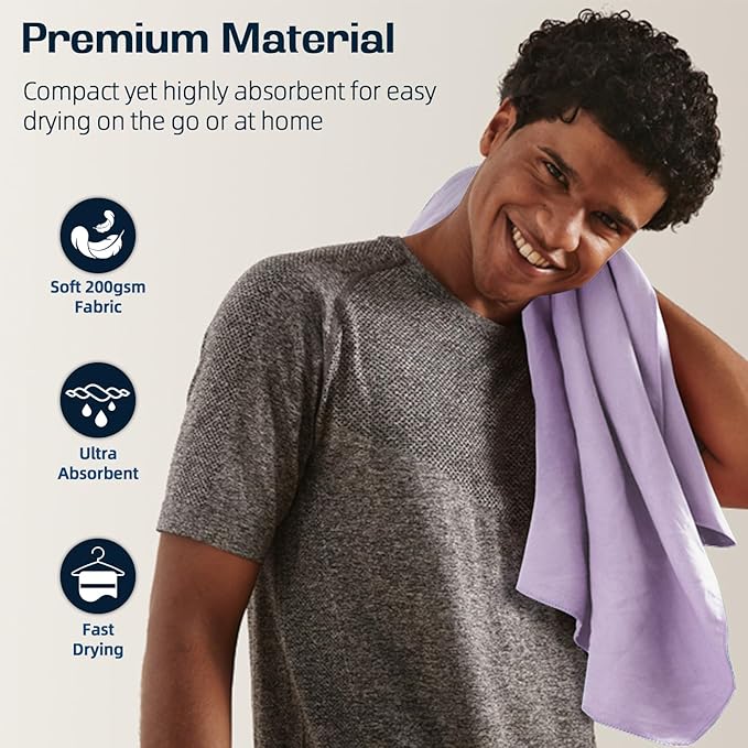 BAGAIL Camping Towel with EVA Case, Compact & Ultra Soft Microfiber Travel Towel - Super Absorbent & Lightweight Quick Dry Towels for Sports, Beach, Gym, Backpacking, Hiking and Yoga
