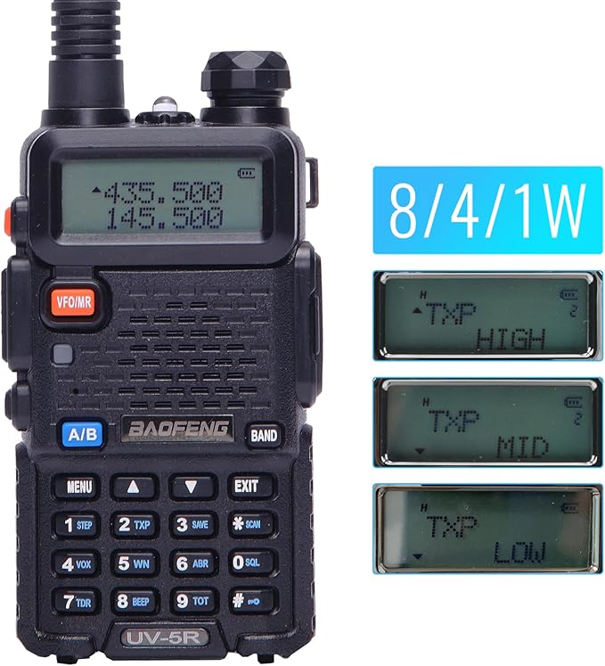 BAOFENG UV-5R 8W Ham Radio Handheld 2 Way Radio Long Range Dual Band VHF UHF Rechargeable Amateur Portable Walkie Talkie for Adults Hiking Hunting Camping Skiing Trip, Chirp Compatible
