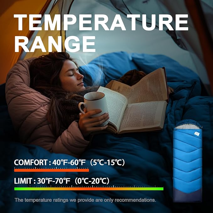 Sleeping Bags for Adults Cold Weather & Warm,Backpacking Camping Sleeping Bag for Tall Girls Boys,Lightweight,Compact,Waterproof Camping Gear for Traveling,Hiking,Hotel,Outdoor & Indoor