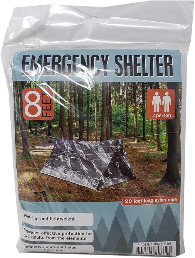 2 Pack - Emergency Survival Shelter Tent | 2 Person Thermal Shelter | All Weather Tube Tent | Reflective Material| Lightweight | Waterproof Camping Gear