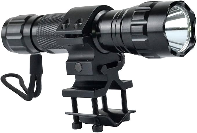 BESTSUN Super Bright Tactical Flashlight WF-501B L2 LED 1200 Lumens 1 Mode Hunting Light Lamp Torch Set with Pressure Tail Switch, Barrel Mount and Charger