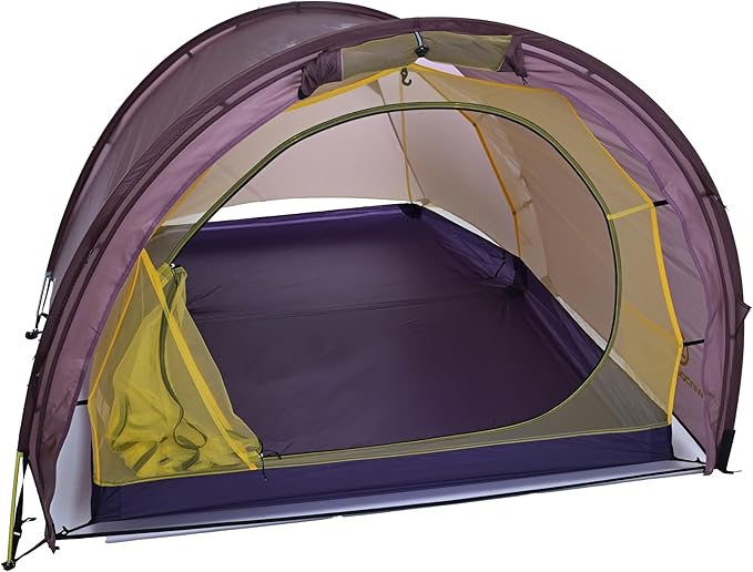 Backpacking Ultralight 2Person Tunnel Tent, 2.89lbs, Double Silicone-Coated Fabric, Compact 3-Season Tent – Wine Brown
