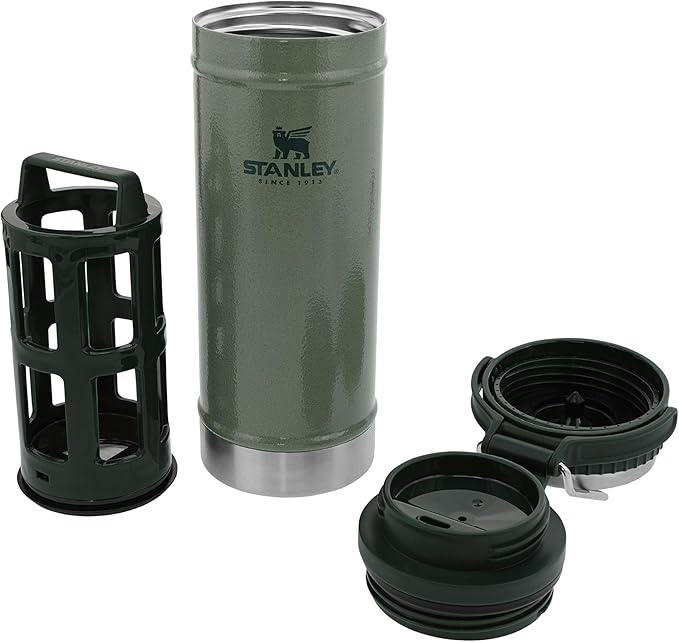 Stanley Travel Mug with Integrated French Press 16 oz | 5 Minute Brew, 4 Hours Hot, Leakproof Lid | Mesh Filter for Coffee Grounds | Insulated Stainless Steel Coffee Maker | BPA-Free