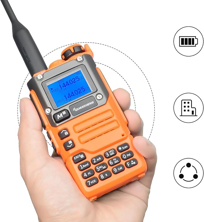 Quansheng UV-K5(8) Multifunction UHF/VHF 5W Handheld Two Way Radio, AM/FM/DTMF NOAA Weather Alarm Ham Radio for Hiking Camping Trip, Chirp Compatible, Support Firmware Updates, Emergency Alarm