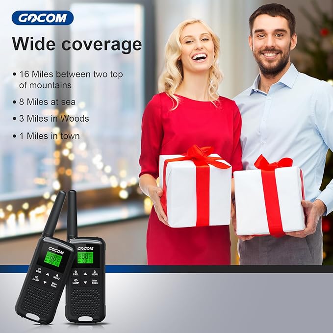 G200 Walkie Talkies for Adults, Long Range Two Way Radios Family Radio Service (FRS) Rechargeable 22 CH NOAA VOX Scan Flashlight 4 Pack Hand held radios