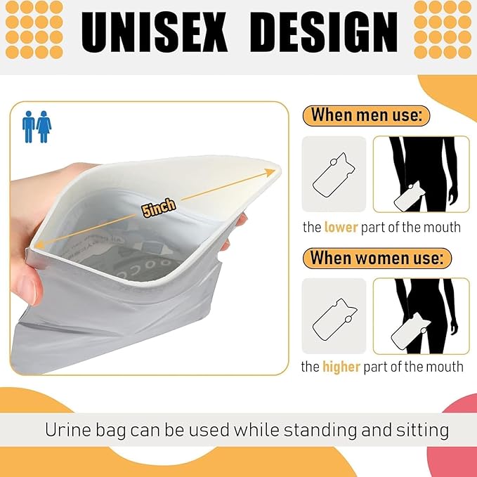 LePvo 6 Pack Disposable Urine Bags, 700ML Travel Pee Bags Unisex Urinal Bag Vomit Bag for Travel Traffic Jam Emergency Portable Car Vomit Bag Disposable Urine Bag for Men Women Kids