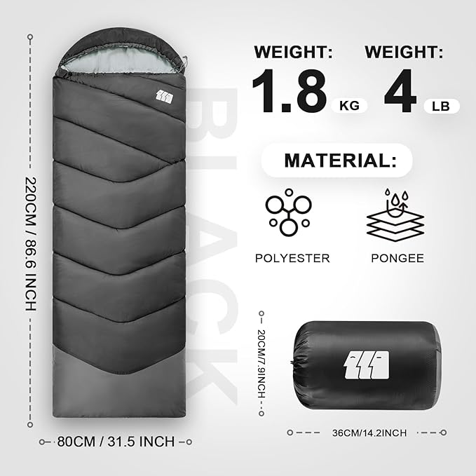Sleeping Bags for Adults Cold Weather & Warm,Backpacking Camping Sleeping Bag for Tall Girls Boys,Lightweight,Compact,Waterproof Camping Gear for Traveling,Hiking,Hotel,Outdoor & Indoor