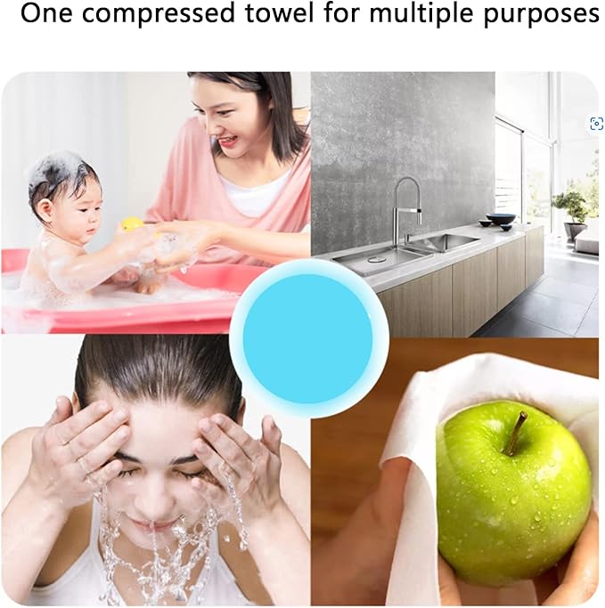 100 PCS Compressed Towels, Compressed Towels for Camping, Compressed Cotton Coin Tissue Towel, Disposable Face Compressed Towels, Camping Towels, Compressed Towel Tablet, Camping,100PCS(8.6in×9in)