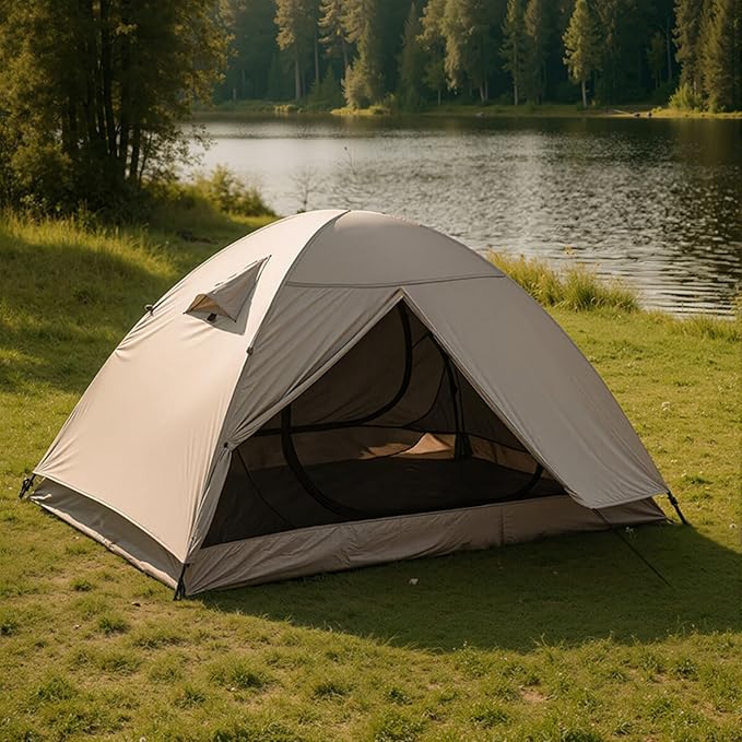 Ultralight Double Layer Waterproof 1/2 Person 4 Season Backpacking Dome Tent – Easy Setup Outdoor Essenssial Gear for Camping, Hiking, Hunting and Mountaineering
