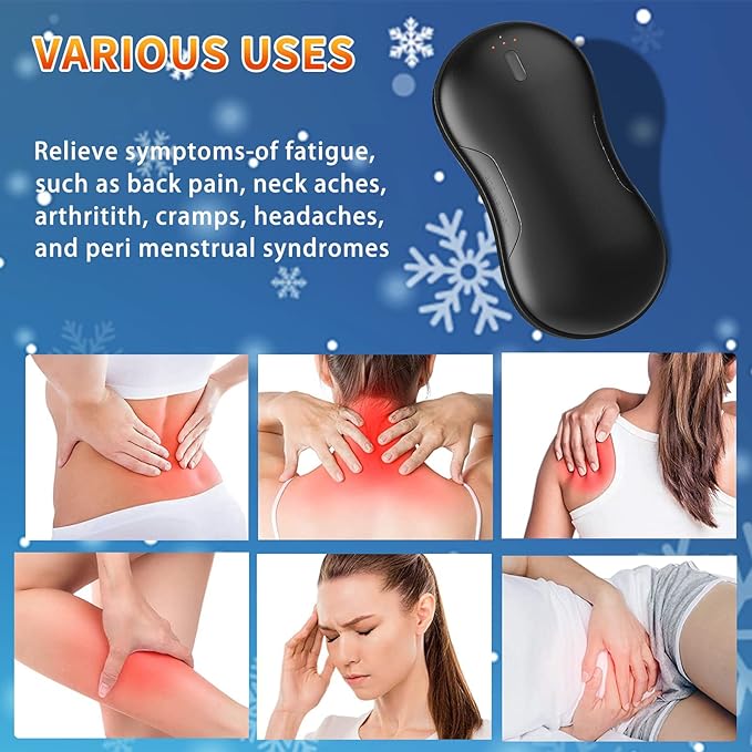 Hand Warmers Rechargeable USB Electric Hand Warmer 9000mAh Double-Sided Hot Handwarmer Portable Reusable & Power Bank for Outdoor Sports, Camping, Hunting, Winter Warm Gifts for Women, Men