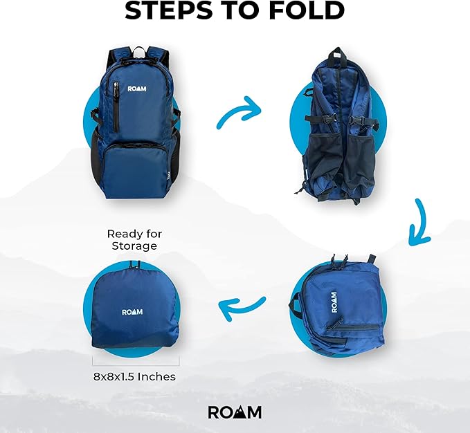 Roam 25L Hiking Daypack - Ultra Lightweight Packable Backpack - Durable, Water Resistant Folding Backpack for Travel, Camping