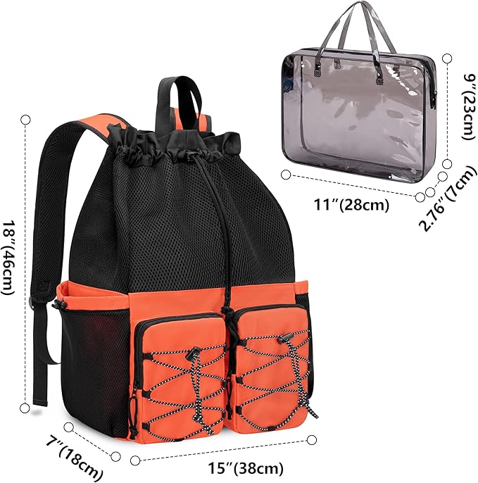 Fasrom Family Beach Tote Bag with Wet and Dry Separation Bundle with Drawstring Beach Bag Backpack with Waterproof Bag and Pocket